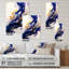 «Blue and Gold Splash Paint», art mural moderne abstrait en spirale en acrylique-1794243091