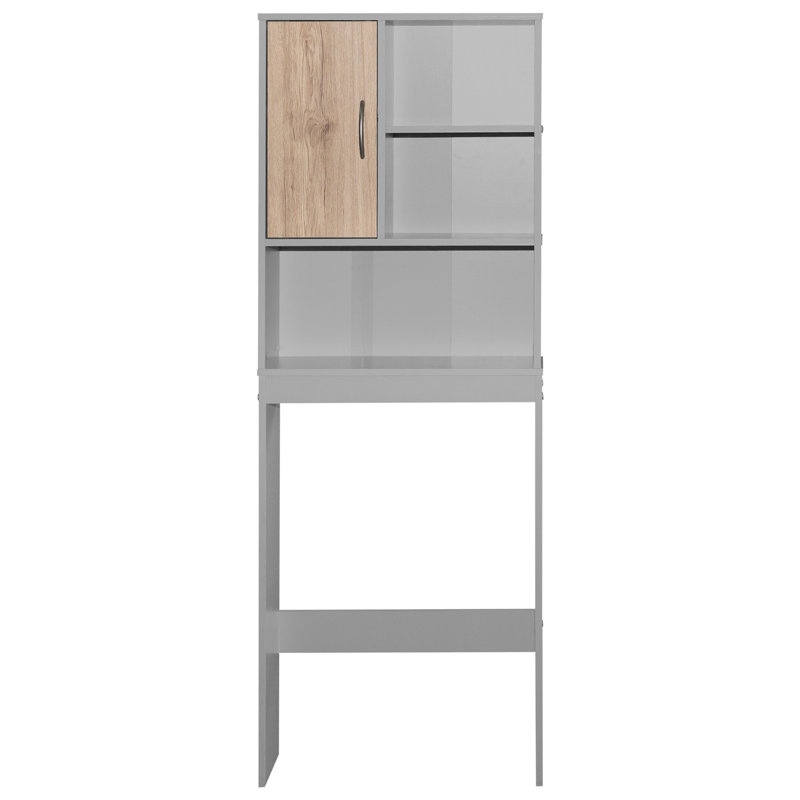 Over The Toilet Storage, Light Gray/Natural Oak