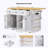 Large Kitchen Island with Drop Leaf,Power Outlet,Door Internal Storage Rack-1315239694