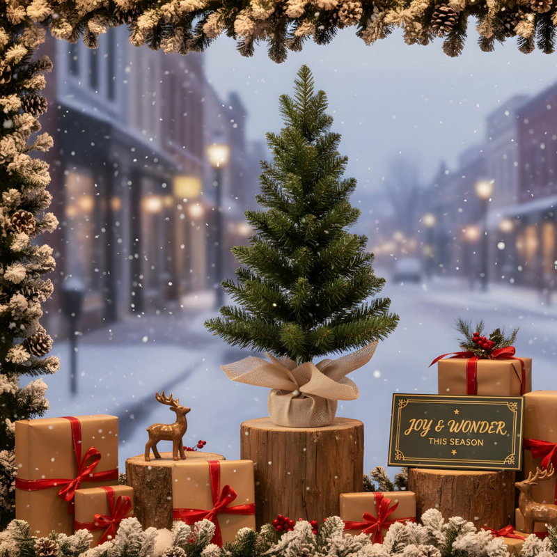 Ensemble de 2 arbres de Noël de table modernes