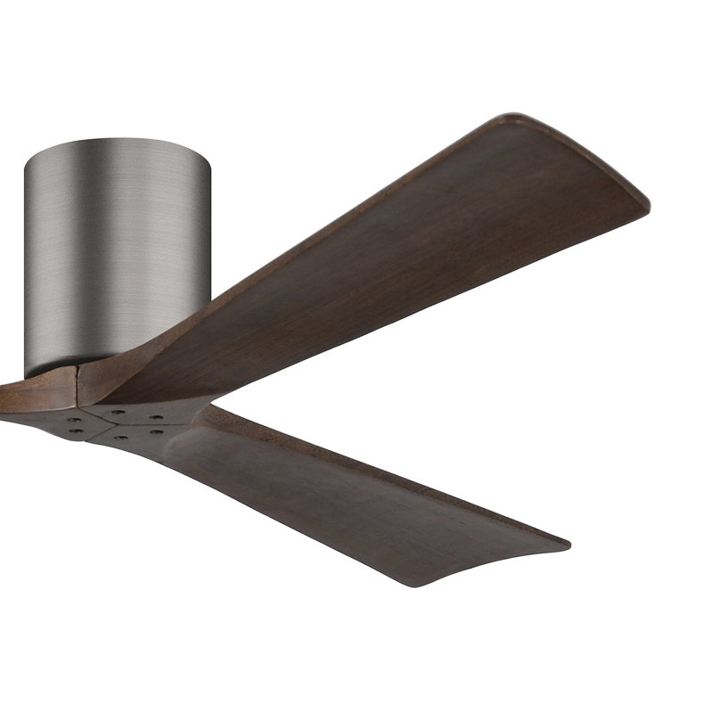 Ventilateur de plafond à 3 pales Olivier, Ton noyer, Étain brossé, 72"