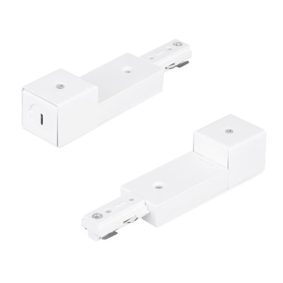 Connecteur d'alimentation en H à éclairage sur rail, alimentation par conduit 1/2 po, rail à 3 fils-1, blanc