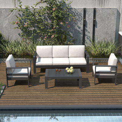 Arnhildur 5 - Person Patio Conversation Set with Cushions