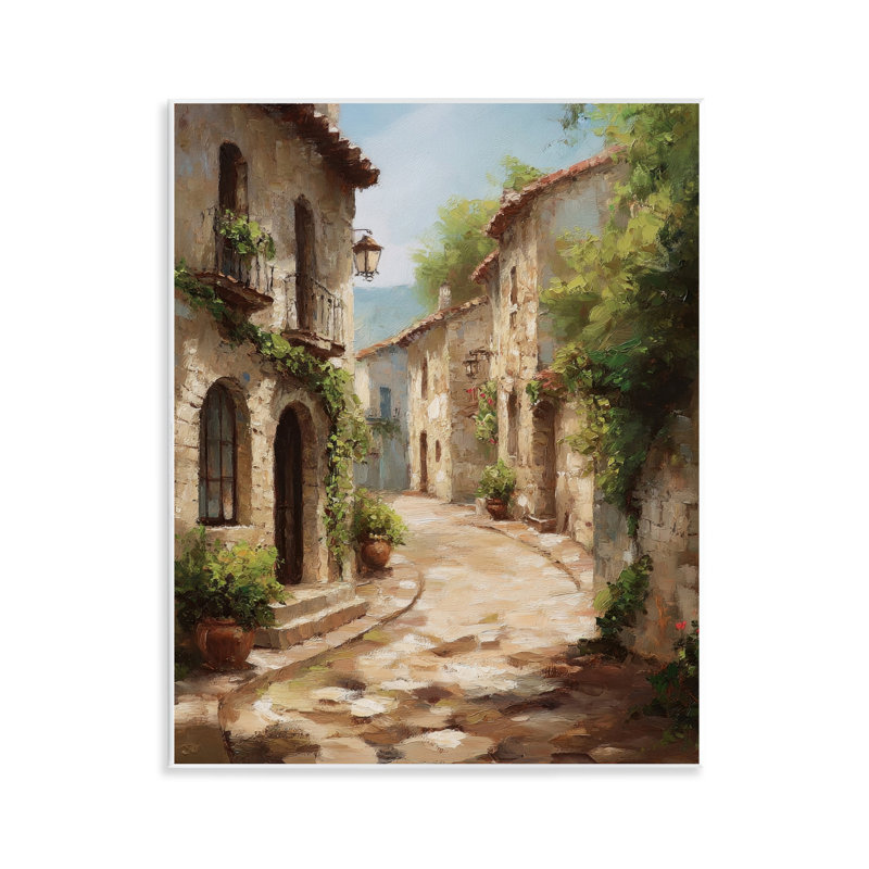 Plaque murale Timeless Village Pathway, design par Petal Prints Design