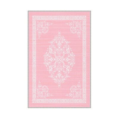 Avent Oriental Machine Made Flatweave Polyester Area Rug in Pink/White -  East Urban Home, 452C1D9D71BB4E84A2CB05A9CC8B07B0