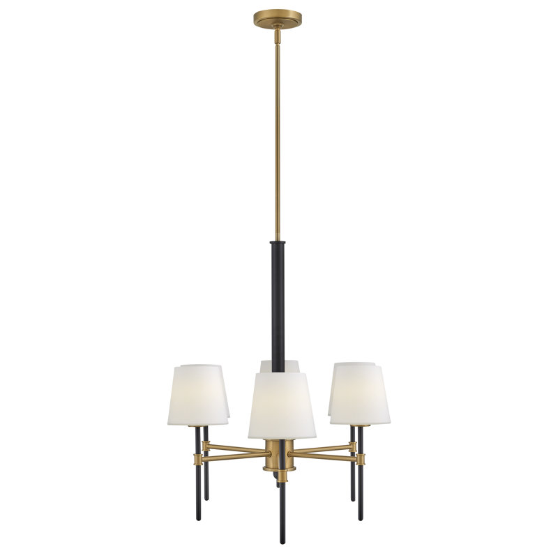 Saunders 45" Six-Light Shaded Linear Chandelier