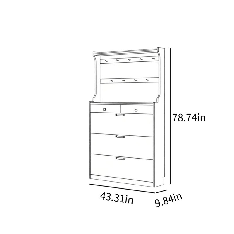 Ultra-Thin Multi-Functional Shoe Storage Cabinet