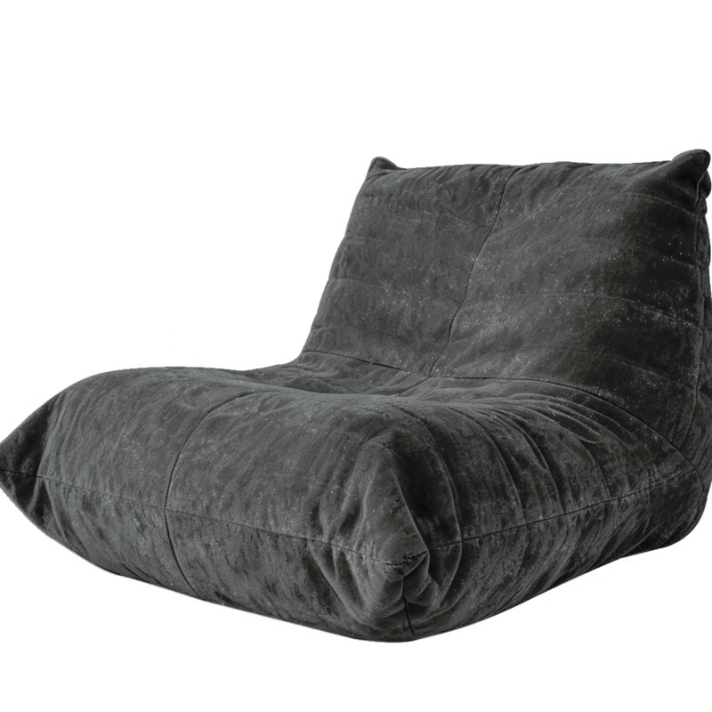 5 - Way Support Bean Bag, Shining Silver Silk Chenille, Slip Design, Decor Color Choices, Warm Grey Flannelette, Relaxing In Reading Corner, 42.56 Depth, 36.37 Width, 26.29 Height, 35.71 Lb Weight
