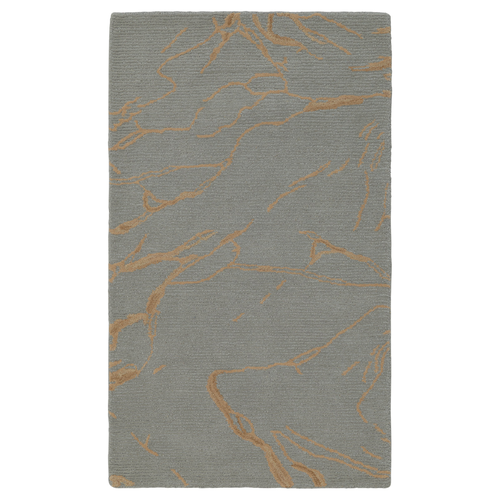 Hand-Tufted Abstract Wool Rug, Blue, Rectangle 3' x 5'