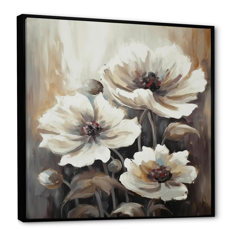 «Rozinka Hibiscus Blossoms I», reproduction, H 16 po x l 16 po x P 1 po, Cadre flottant noir