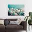 Aqua Blossom Dream, une œuvre d'art murale contemporaine et moderne aux couleurs chatoyantes, inspirée par la nature.-834034687