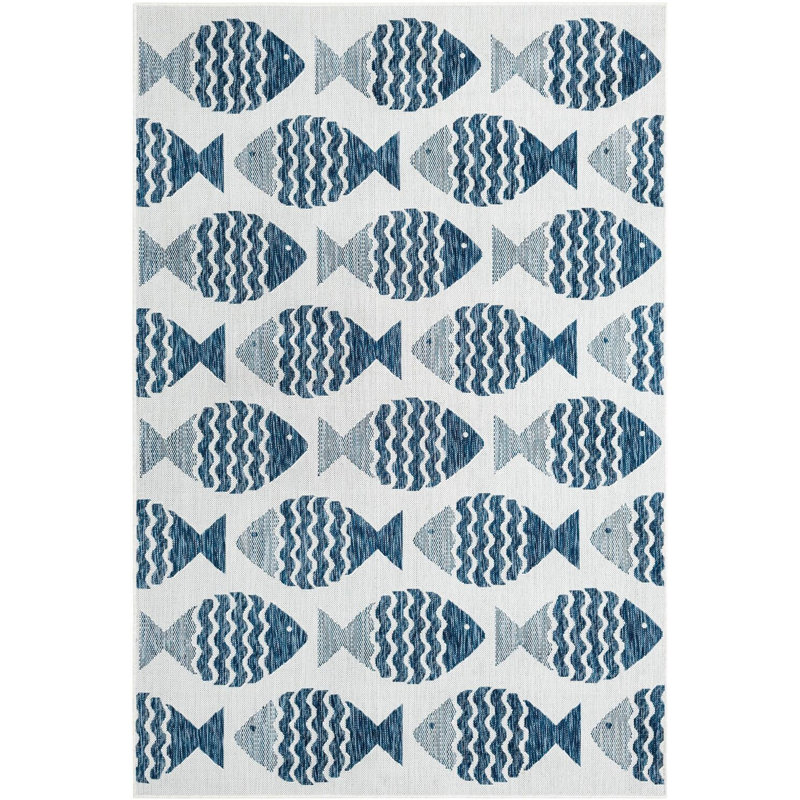 Tapis contemporain bleu marine Daitzman, Rectangle 5 pi 3 po x 8 pi