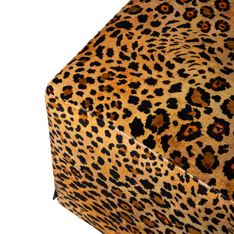 Cube Ottoman - Safari Spot - Velvet, Gold