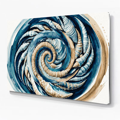 Coastal Fossil Shell Design Grey Metal Wall Art