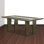 Marcano Walnut Rectangular Glass and Solid Wood Top with Solid Wood Base Dining Table
