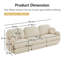 Canapé 105 po en chenille de 105 po, coussins ronds et coussins de dossier matelassés exquis, pieds de cadre de base encastrés, assise ergonomique, assemblage facile, canapé à assise profonde-708636497-708636500