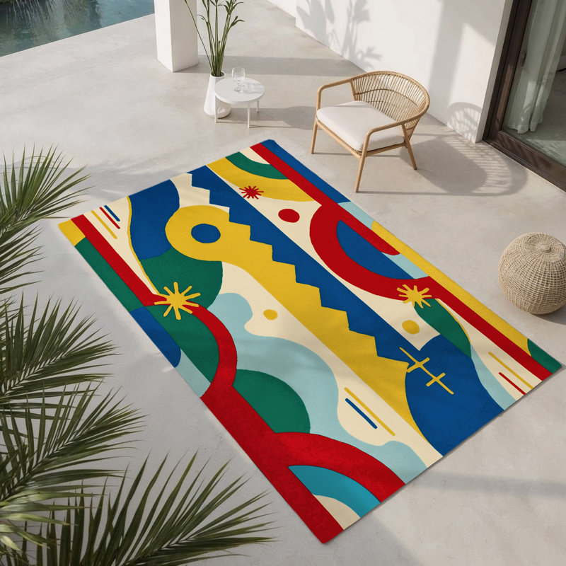 Tapis intérieur et extérieur Wacky, Rectangle 1 pi 6 po x 2 pi 6 po