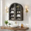 Solid Wood Oval Accent Cabinet-1694448499