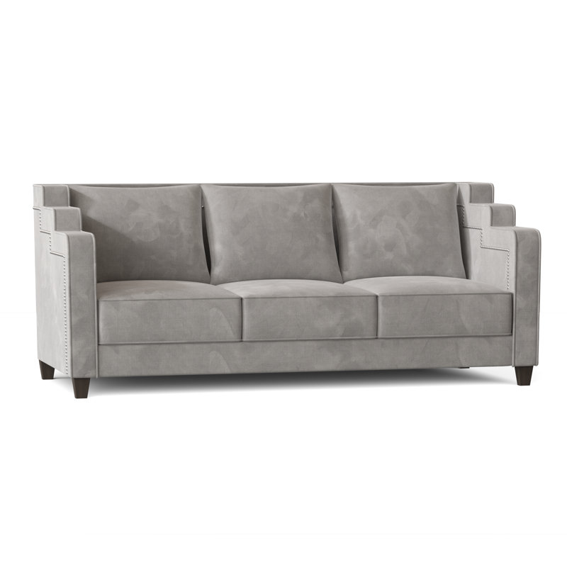 Abbey Sofa, Bella Black Performance Velvet, Brown Mahogany