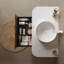 Meuble-lavabo flottant moderne en bois naturel 36 po avec lavabo en marbre artificiel