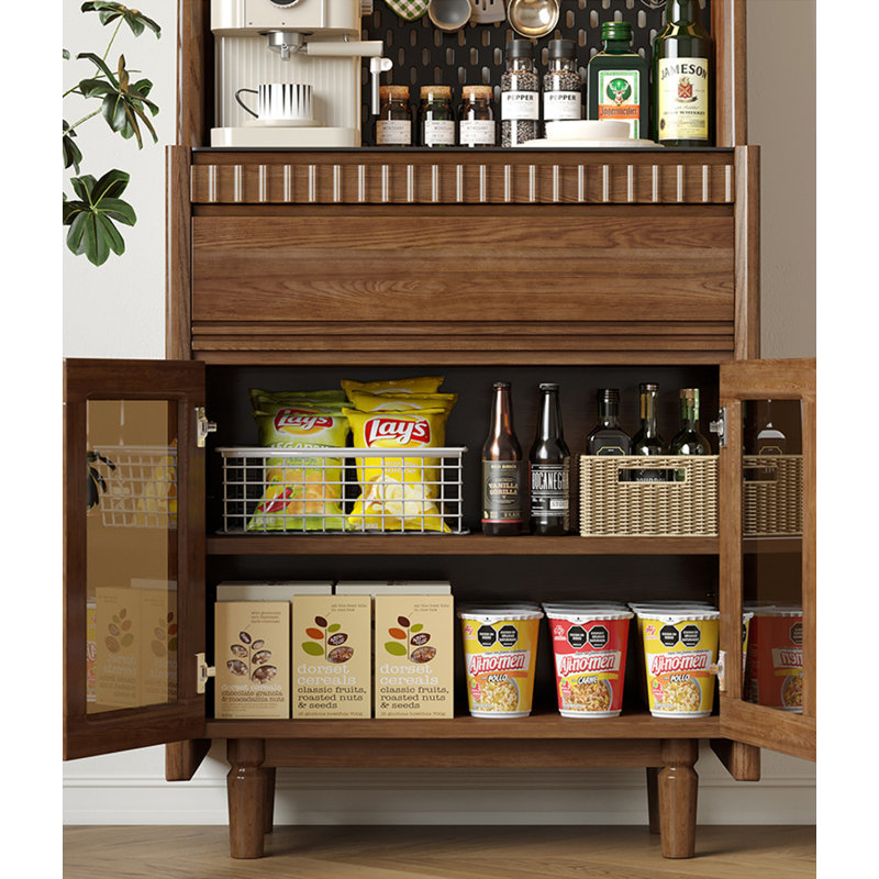 Scandinavian Solid Wood Storage Food Cabinet