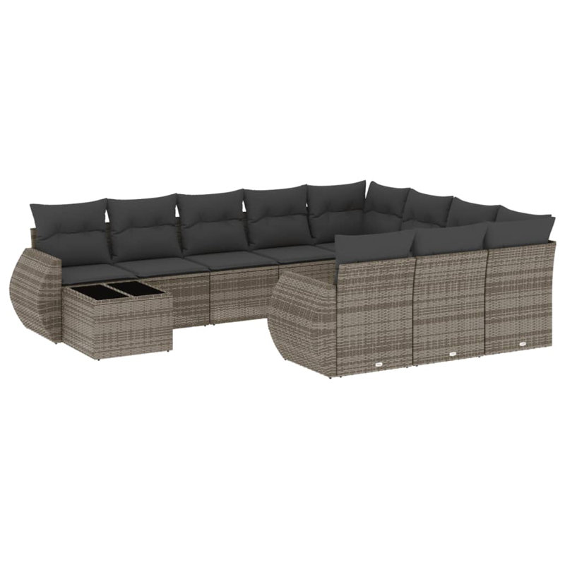 Ensemble de canapé de jardin Vidaxl gris et gris foncé
