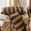 Ensemble d'édredon à rayures brunes très grand, ensemble d'édredon 100% coton naturel, literie réversible kaki brun pour toutes les saisons-123262358-123262359