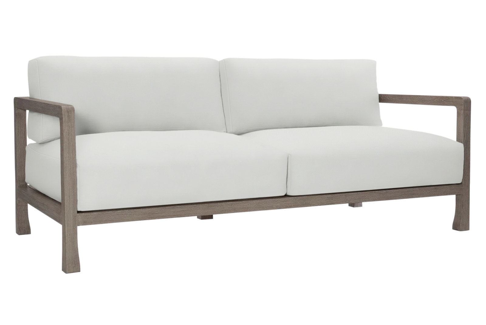 Tanah 80" Teak Patio Sofa, White Vinyl 6503-000