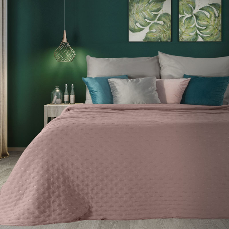 Canora Grey Raub Bedspread, W170 x L210cm, Dark Green