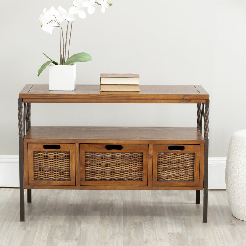 Aprille 36'' Solid Wood Console Table, Dark Walnut
