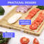 Wooden Cutting Board for Kitchen, Extra Large Bamboo Cutting Board, Reversible Butcher Block Cutting Board with Juice Groove and Handles, Chopping Board for Meat, Vegetables, Fruit