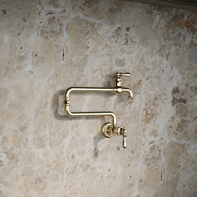 Artifacts® Single-Hole Wall-Mount Pot Filler, French Gold