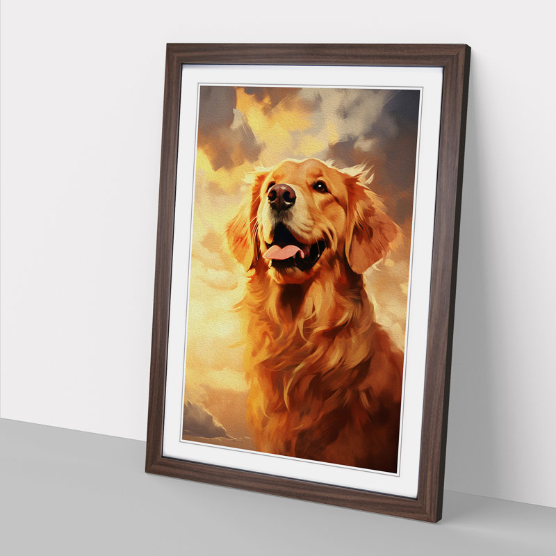 Golden Retriever Romanticism - Framed Print