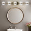 Éclairage de meuble-lavabo mural à DEL à 4 lumières de 28 po avec abat-jour en acrylique couleur sable sable, style écoénergétique et moderne pour armoires à miroir minimalistes, facile à installer
