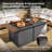 Zaccai 64" Patio Rectangle Expandable Propane Fire Pit Table (55000 BTU)