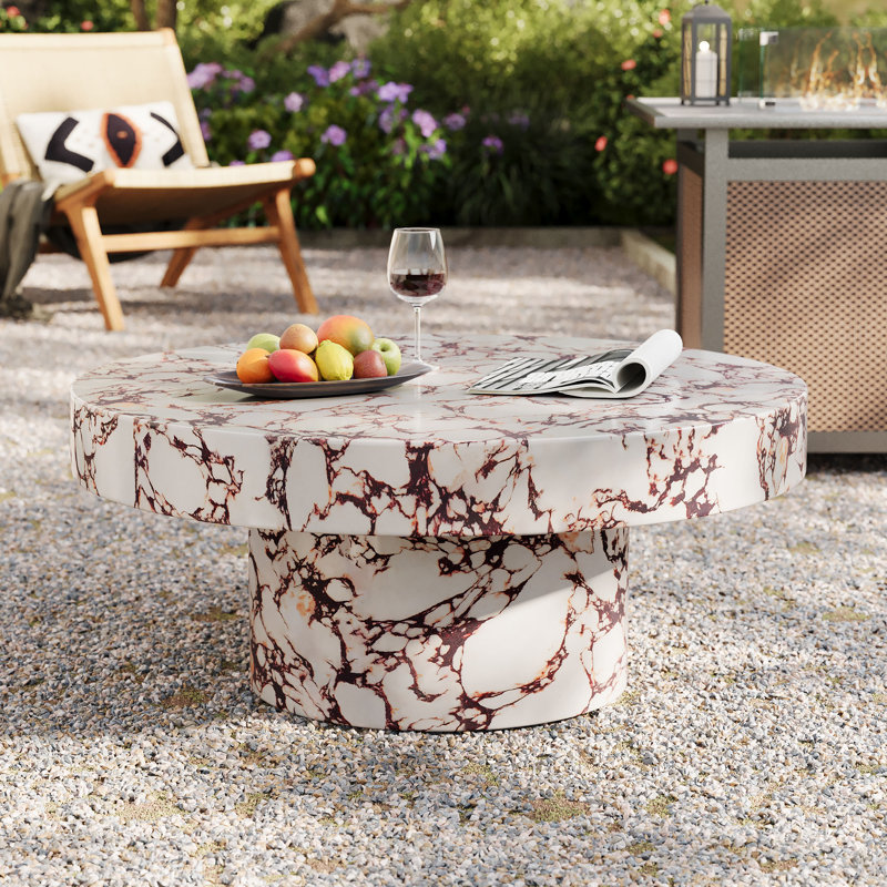 Table basse extérieure 33,86 po Alora, Marbre rouge
