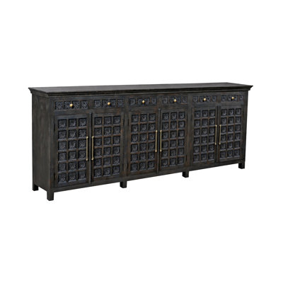 6-drawer 6-door Carved Solid Wood Sideboard