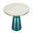 19" Round Side End Table Glass/Sintered Stone Top With Brushed Gold Rim And Tempered Glass Base-109375754-109375757