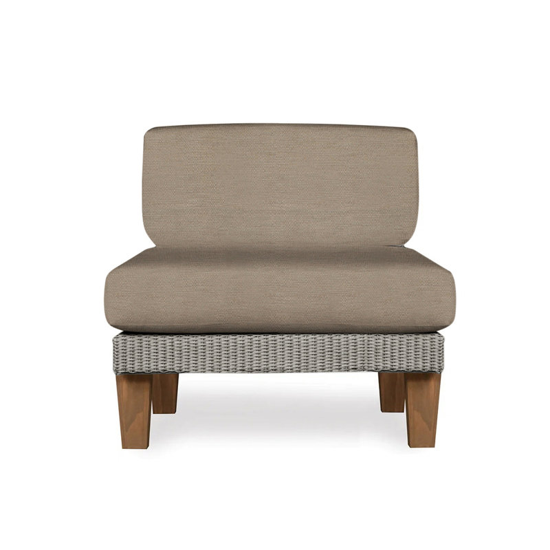 Catalina Outdoor Teak Lounge Chair, Canvas Black Sunbrella® Canvas, Pewter