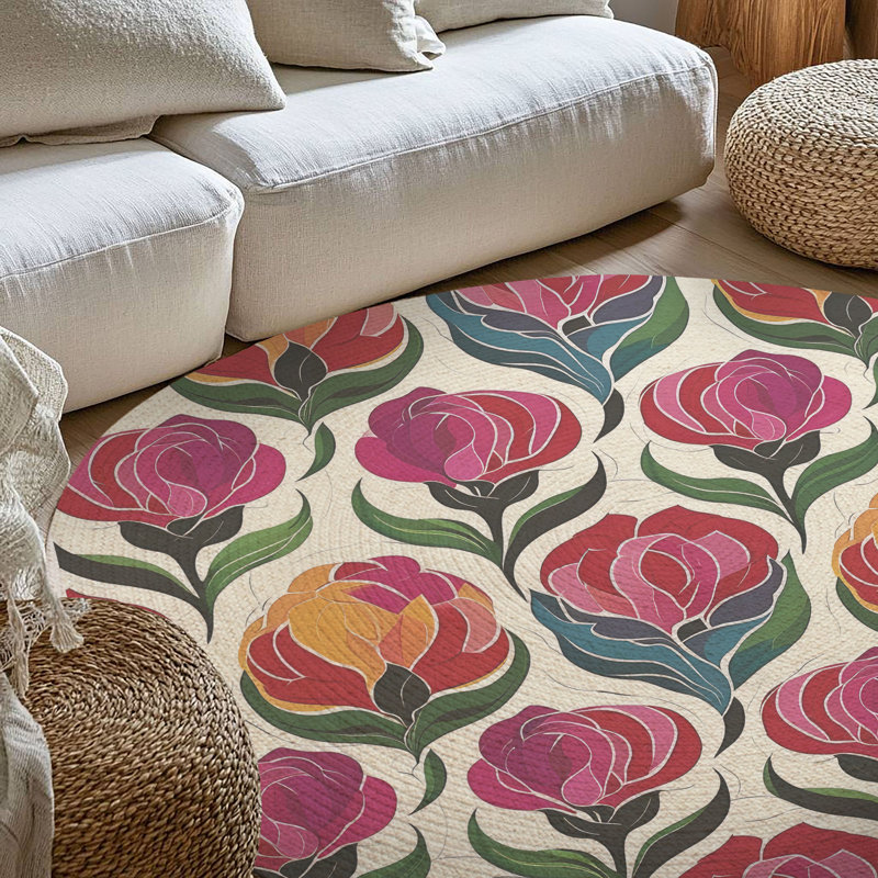 Tapis tressé Petal Flow, Rond 5 pi