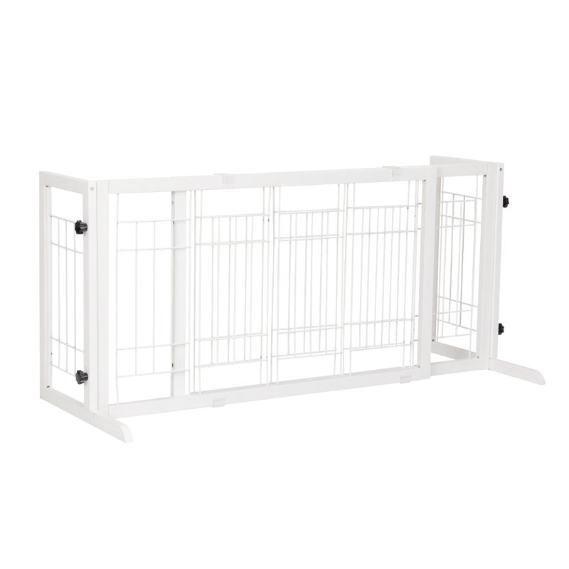 Barrière pour animaux autoportante, clôture pour escaliers, portes et couloirs, blanc