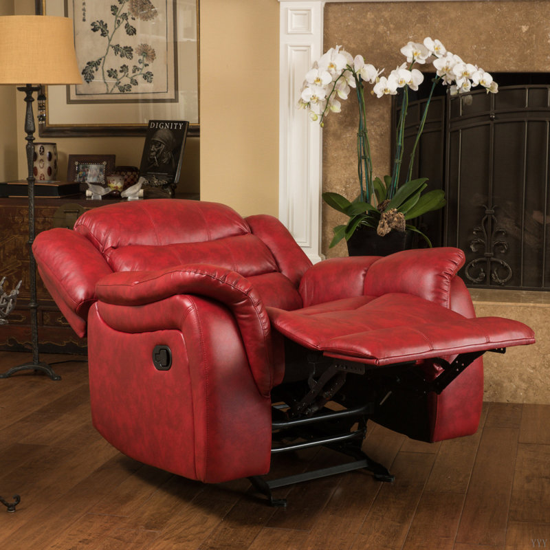 Design classique, tissu moelleux, fauteuil inclinable oscillant, Rouge sang de bœuf