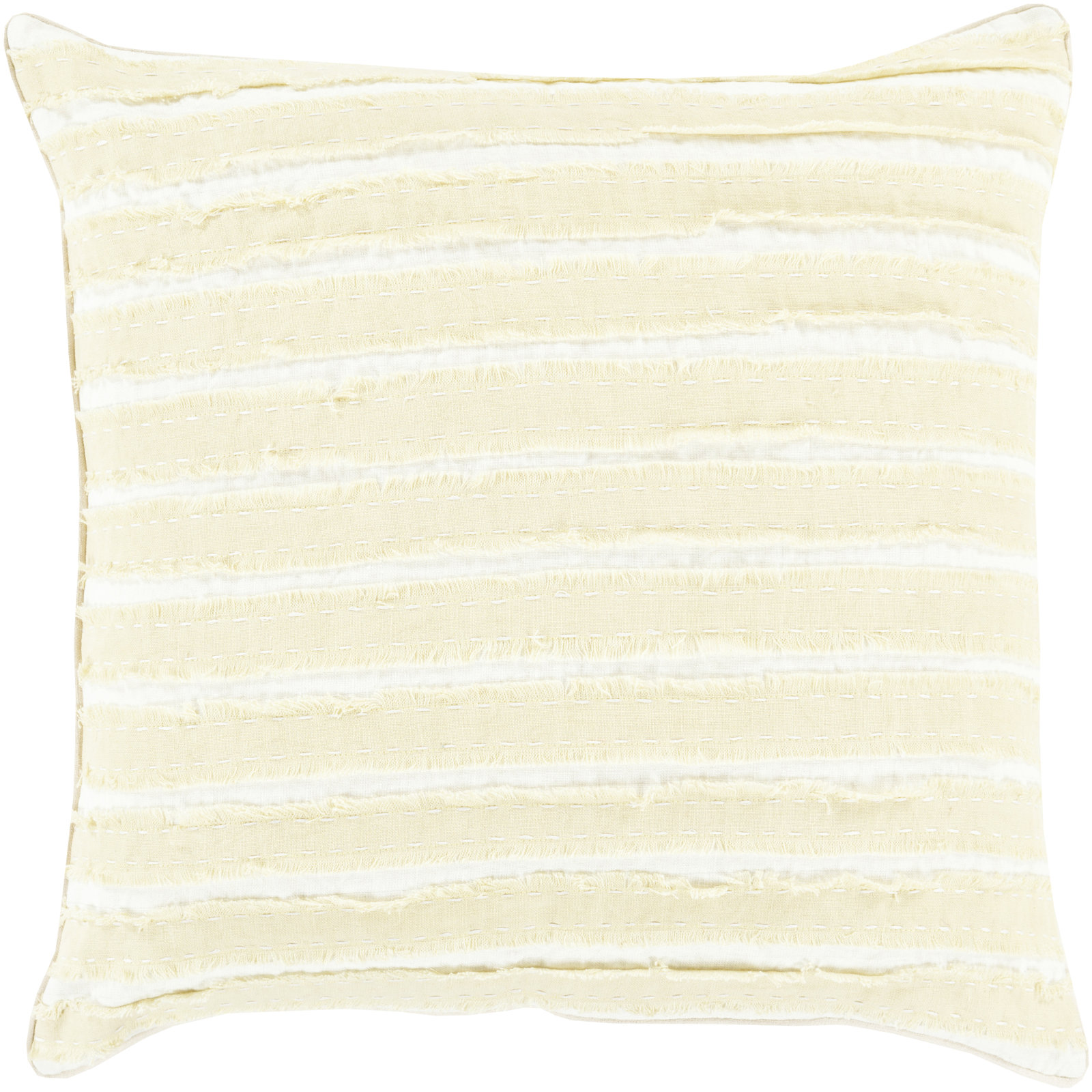 Lorena Striped Linen Throw Pillow, 20" H x 20" W x 4" D,  Olive, Polyester