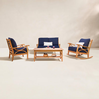 Malena 4-Person Teak Patio Seating Group