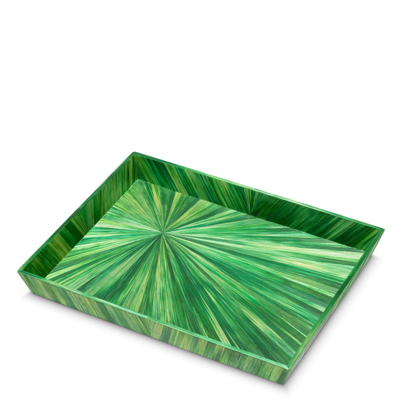 Harvard Decorative Tray, 1.57" H x 12.99" W x 10.04" D, Green