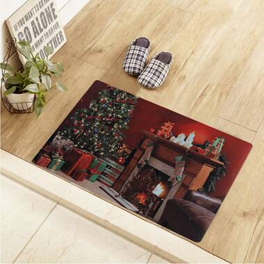 Nourison Christmas Snow Dogs Holiday Indoor Kitchen Entryway Non-skid Mat  Navy 2'x3' : Target