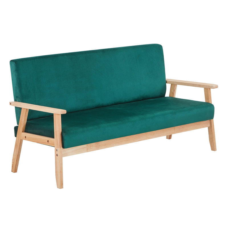 Bleona 60" Velvet Sofa For Living Room, Mid Century Modern Relaxing Armchair With Solid Wood Frame & Soft Cushion, Reading Leisure Chair With Back