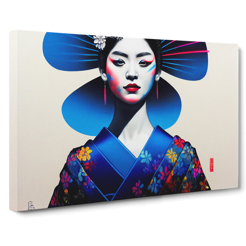 Colourful Geisha Vol.2 - Wrapped Canvas, 35cm H x 50cm W x 3cm D
