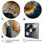 «Deep Blue and Gold Single Flower I», ensemble de 3 impressions-88083917-88083918