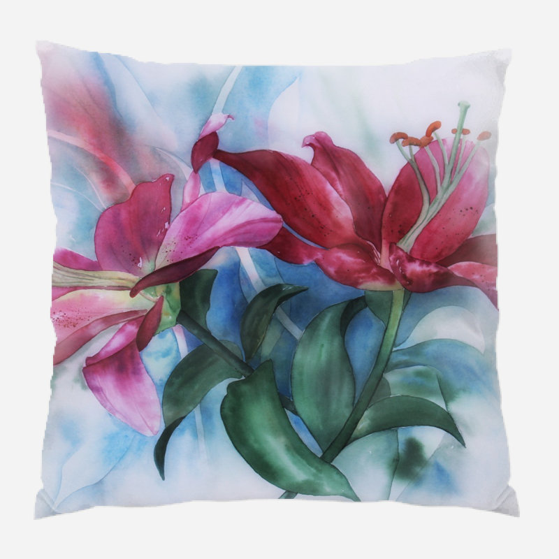 Coussin watercolour Lorenco, Microsuède, Intérieur